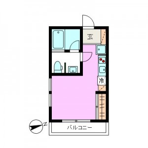世田谷区経堂4丁目高セキュリティーワンルーム賃貸201号室間取図