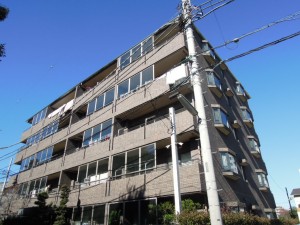 世田谷区大蔵２丁目の防犯カメラ・オートロック・TVモニターホン付高セキュリティー3LDK賃貸マンション外観