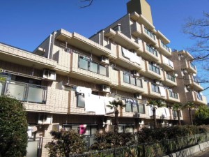 小田急線千歳船橋駅徒歩14分・祖師ヶ谷大蔵駅徒歩19分、世田谷区千歳台3丁目賃貸マンション外観(西南側)
